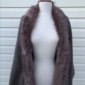 Cape With Fur Trim